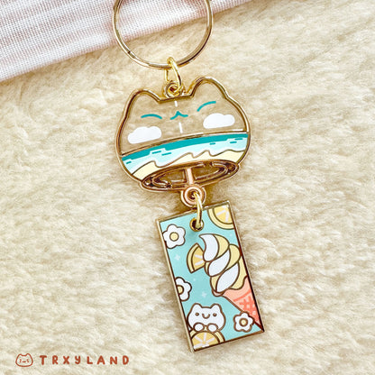 Enamel Keyring - Seaside Soft Serve Wind Chime
