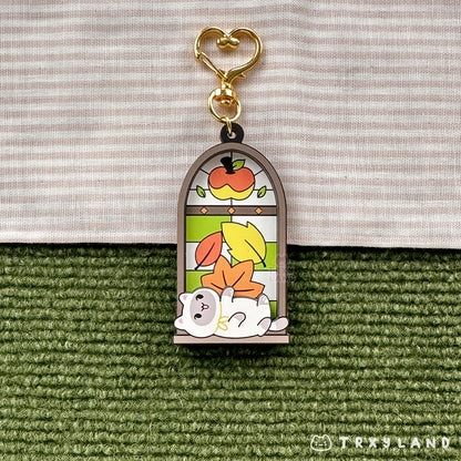 Window Watcher Kitty Wood Charm
