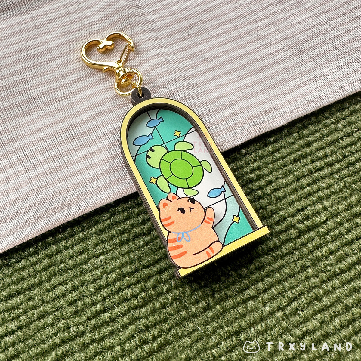 Window Watcher Kitty Wood Charm