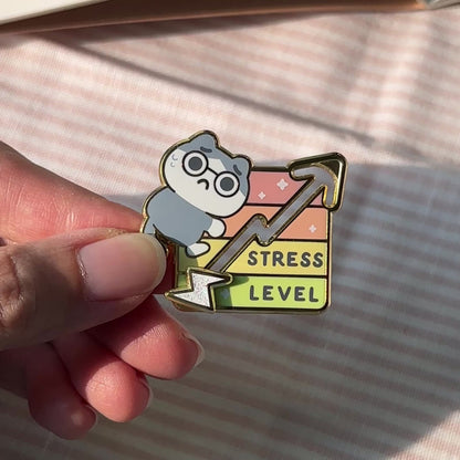 Stress Level Sliding Enamel Pin