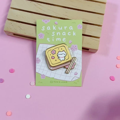 Sakura Bento Box Magnet Enamel Pin