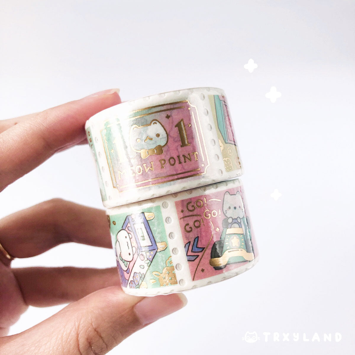 Arcade Kitty Foil Stamp Washi Tape