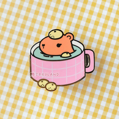 Capy Onsen Enamel Pin