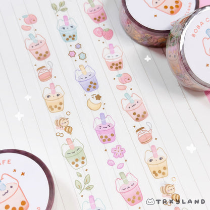 Boba Cafe Clear Foil Tape