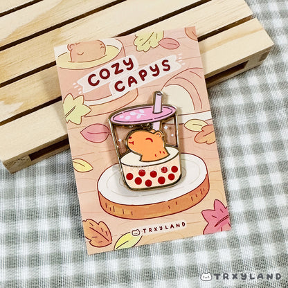 Boba Capy Enamel Pin
