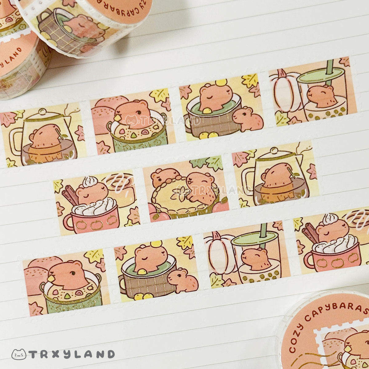 Cozy Capys Series Foil Stamp Washi Tape