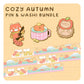 Cozy Autumn SUPER Bundle - 3 Enamel Pins + Clear Foil Tape