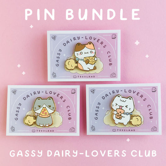 Gassy Dairy-lovers Club Series Bundle - Enamel Pins
