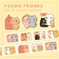 Foodie Friends SUPER Bundle - 3 Enamel Pins + Foil Stamp Washi Tape