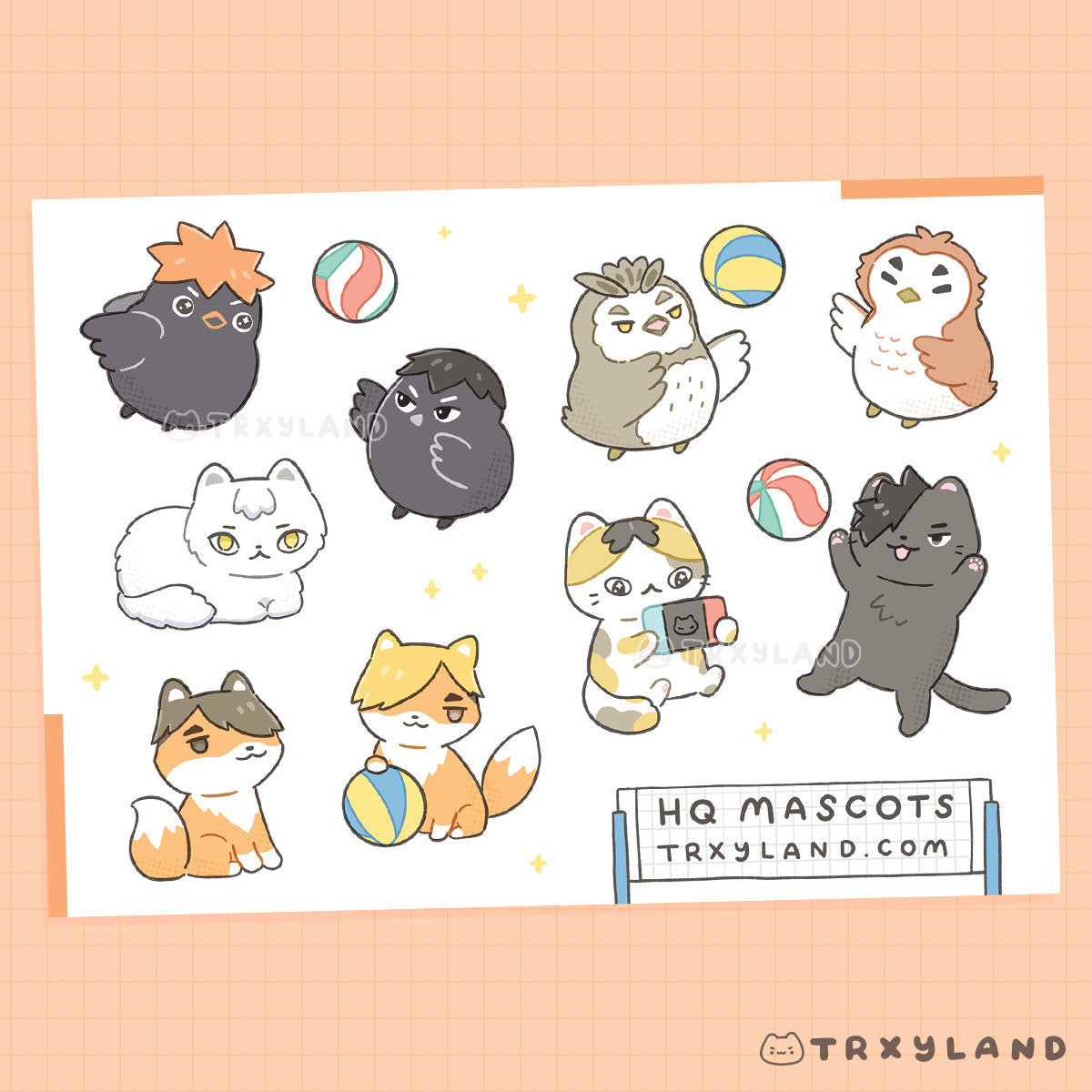 HQ Mascots Clear Sticker Sheet