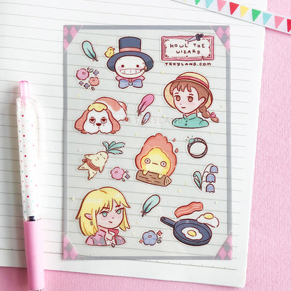 Wizard Howl Clear Sticker Sheet