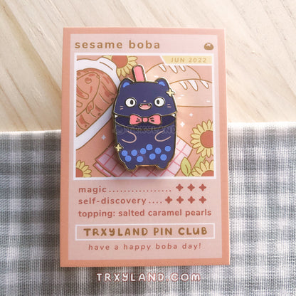 Sesame Boba Pin