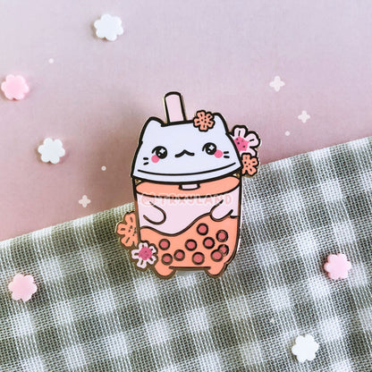 Cherry Blossom Boba Pin