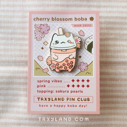 Cherry Blossom Boba Pin