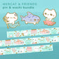 Mercat & Friends Series SUPER Bundle - 3 Enamel Pins + Clear Foil Washi