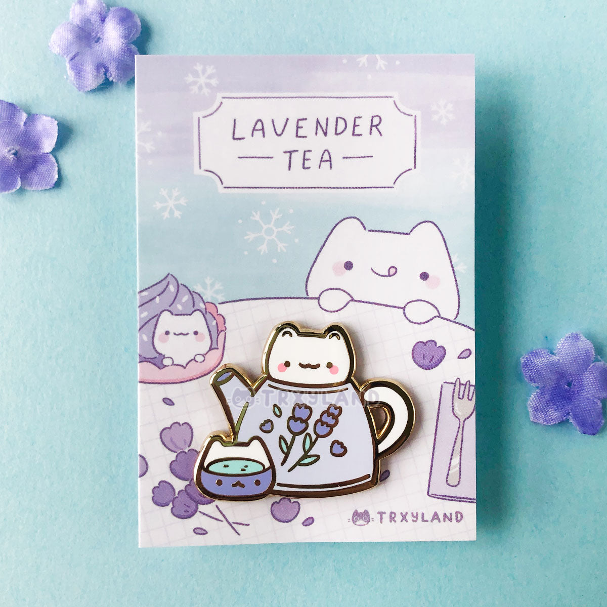 Lavender Teapot Enamel Pin