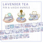 Lavender Tea SUPER Bundle - 3 Enamel Pins + Clear Foil Tape