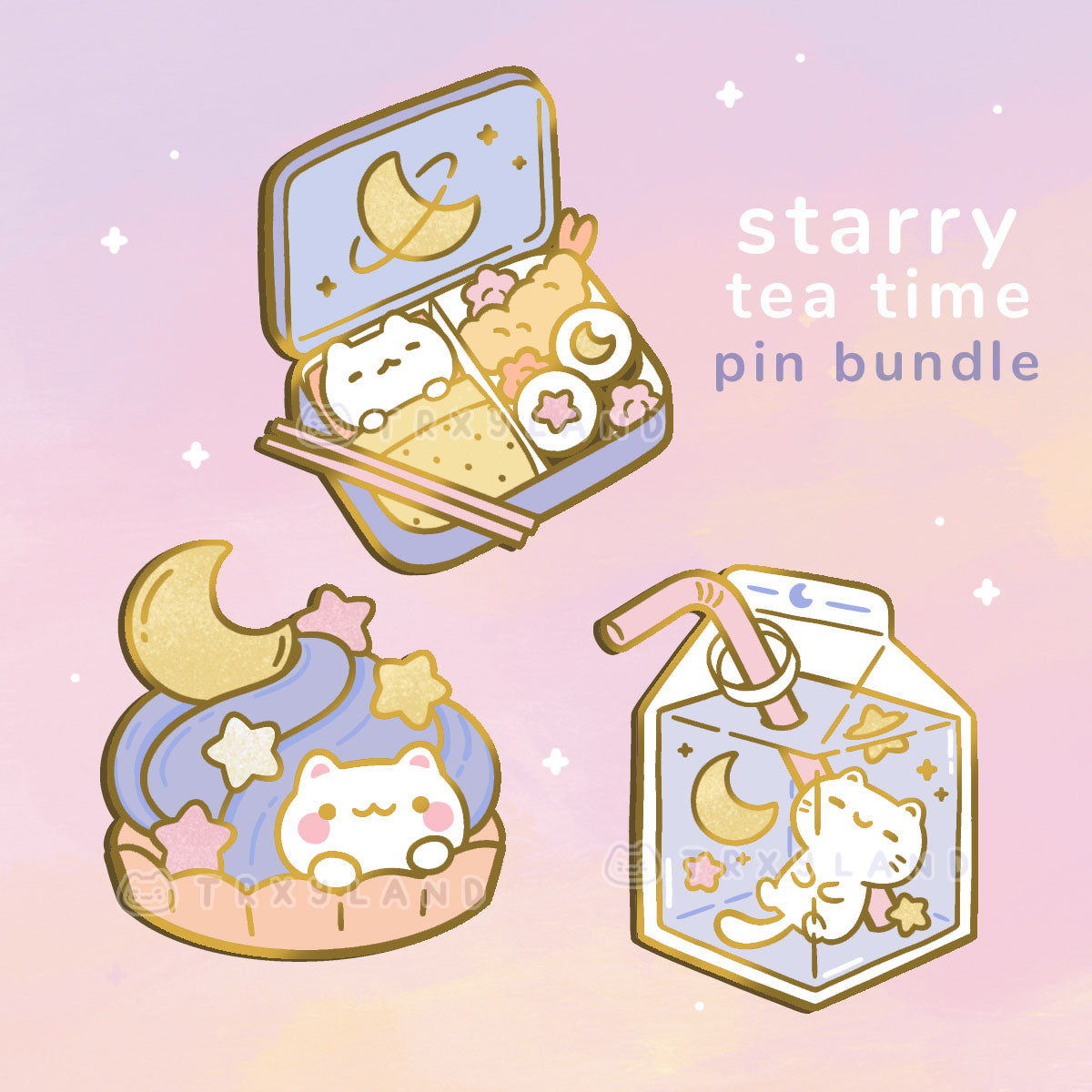 Starry Tea Time Series Bundle - Enamel Pins