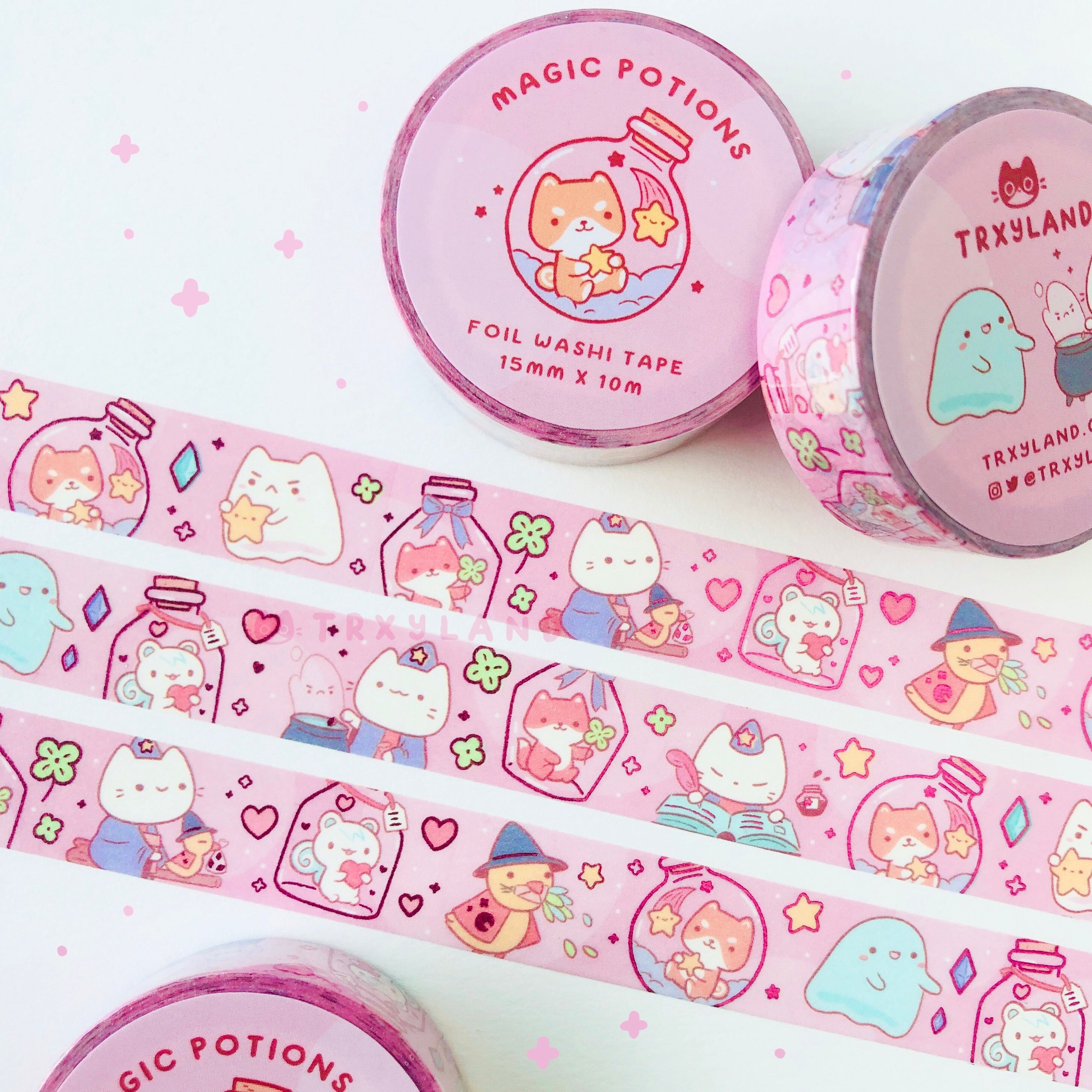 Potion Pals Pink Foil Washi Tape / Potion Pals Series - TRXYLAND